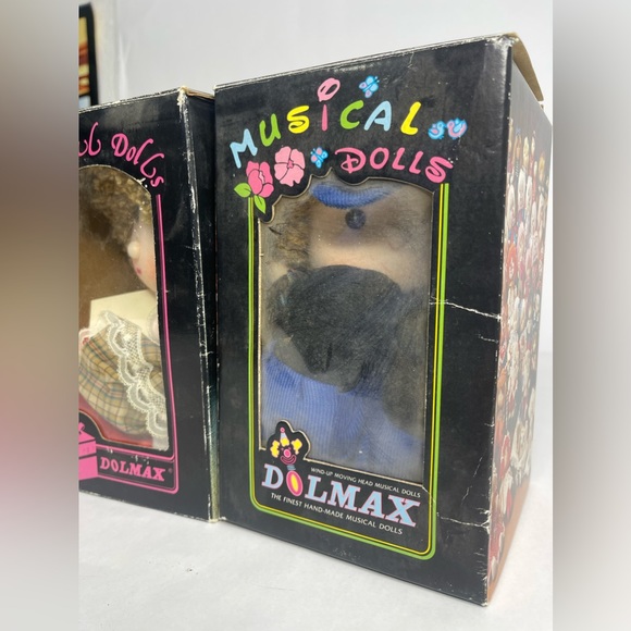 Vintage 90s Dollmax Bundle of 2 ANIMATED WIND UP DOLLS WITH MUSIC BOX HTF - Picture 9 of 13